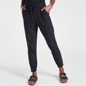 ATHLETA WOMEN'S PRINTED ELASTIC WAIST FARALLON JOGGER PANTS Sz 20